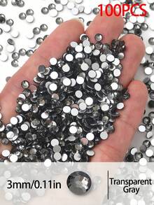 2000 颗 3-6 毫米银色扁平灰色树脂水钻，圆形果冻宝石，用于制作配饰鞋履、服装、化妆品、箱包、装饰 - 灰色 - 查看 10