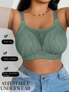 DesireSculpt Sujetador inalámbrico de talla grande - Verde militar - Ver 3