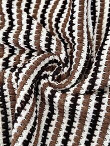 SHEIN Maternity Summer Casual Striped Knot Fitted Dress Photoshoot - Khaki - View 7