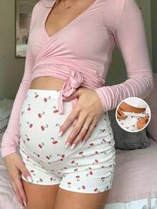 SHEIN Quần bầu in hình quả anh đào kiểu dáng thường ngày - Nhiều màu - Xem 2