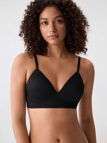 Loungeista Women's Sexy Supportive Wireless Seamless Soft Breathable Brafor Summerfor Summer - Black - View 9
