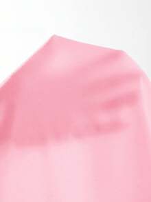 SHEIN BASICS Áo thun nữ cỡ lớn, màu trơn, cổ tròn, tay ngắn, kiểu dáng thường ngày, đa năng. - Màu Hồng baby - Xem 6
