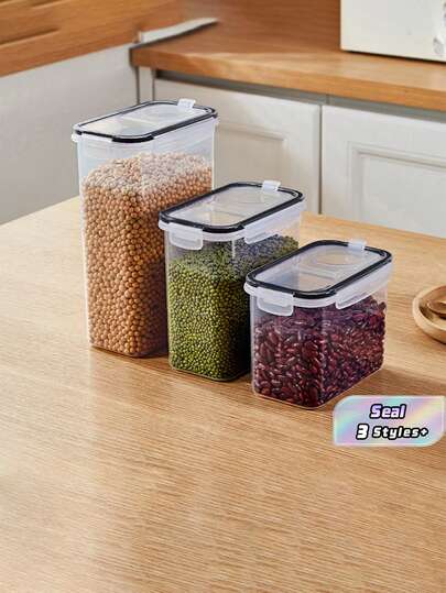 1/2/4pcs Cereal Storage Containers With Pouring Spout, Airtight Food Storage Boxes For Kitchen And Pantry Organization, Plastic Cereal Dispenser With Measuring Cup