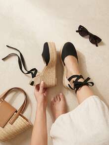 Cuñas Elegantes de Verano – Diseño Cómodo y Versátil para Uso Diario - Negro - Ver 2