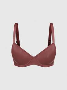 SHEIN 3pcs Comfortable Bras & Wireless Bras (Red + Beige + Reddish Brown) - Multicolor - View 21