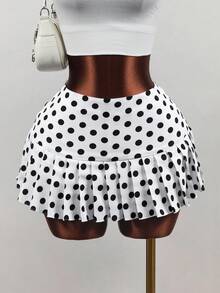 SHEIN BamGlam Chân váy nữ Xuân/Hè mới, Chân váy hè nữ, Chân váy thường ngày nữ, Chân váy trắng thường ngày nữ, Chân váy tối giản nữ, Chân váy chấm bi trắng tối giản nữ, Chân váy trắng gợi cảm nữ, Chân váy trắng dự tiệc nữ - trắng - Xem 7