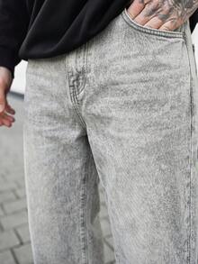 Artur Kramer Quần jean nam dáng rộng màu xanh sâm panh phong cách đường phố cổ điển - Rượu sâm banh - Xem 3