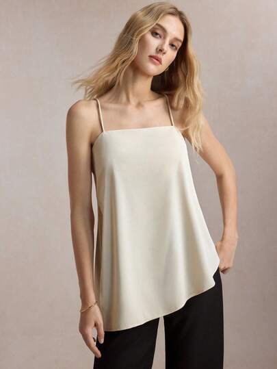 BizChic Áo tank top hai dây màu mơ cho nữ, thiết kế xẻ tà bên, vạt áo bất đối xứng, phong cách retro thập niên 90, thanh lịch cho tiệc tùng, đám cưới, mặc hàng ngày, áo casual mùa xuân/hè, phù hợp cho Tết Nguyên đán, Ngày Quốc tế Phụ nữ, sinh nhật, kỳ nghỉ hè, đi biển, ăn trưa, đi chơi, hẹn hò, đi làm, các dịp xã giao.