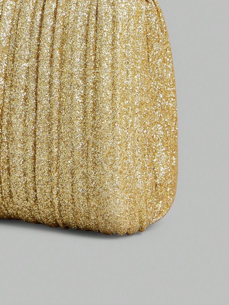 Ladies Fashion Gold Dinner Bag, Exquisite Shiny, Elegant Banquet Party Evening Dress Wedding Clutch