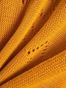 EMERY ROSE Women's Solid Color Hollow V-Neck Sleeveless Knit Top Beach Vacation Golden Yellow Summer Tropical - Pale Yellow - View 6