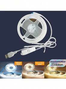 1 PC LED COB Strip Light 5V With Touch Sensor For Dimmable Brightness Control, Available In Warm Light / White Light / Natural Light. DIY Strip Light 1M-5M For Bedroom, Wardrobe, Office, Corridor, Stairs, Kitchen, Hallway, DIY-Shaped Lighting. - Touch - View 1