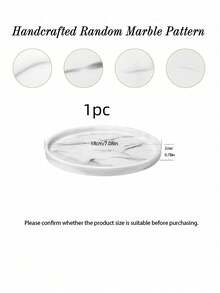 1pc/2/3pcs Dressing Table Tray, Silicone Round Tray Decorative Storage Organizer For Bathroom Toilet Tank Bedroom Kitchen Countertop, Jewelry Storage Dressing Table Tray For Candles, Lotion Bottles, Cosmetics, Marble White - Round bergite - View 4