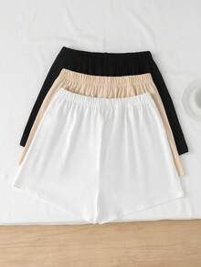 Quần short cho thiếu nữ (bé gái), kiểu dáng tối giản, phối màu tương phản, cạp chun co giãn, thêu logo trang trí, quần ống đứng cạp trung bình dáng rộng, dễ phối đồ, phù hợp cho trang phục thể thao ngoài trời mùa hè. - Nhiều màu - Xem 2