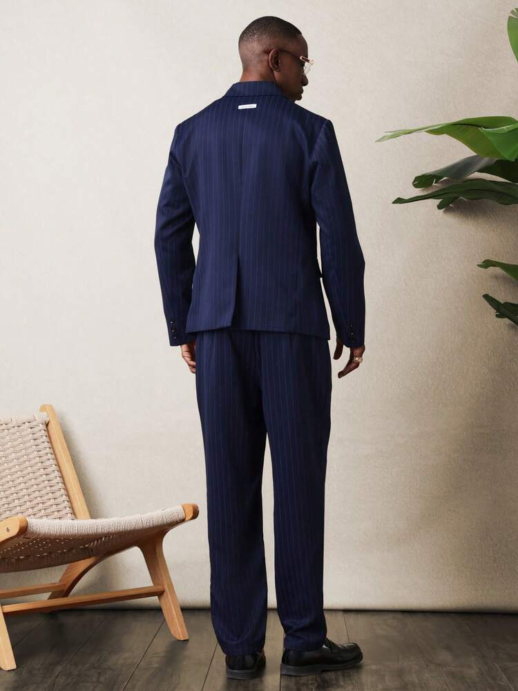 Double Breasted Pinstripe Suit With Matching Pants