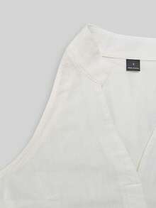 EMERY ROSE Women's Sleeveless Stand Collar Pure Cotton Shirt, Multifunctional And Slimming - White - View 4