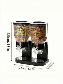 1 Peça Dispensador de Cereais de 2L com Duas Xícaras, Recipiente de Armazenamento de Alimentos Secos, Dispensador de Aveia, Nozes, Doces, Caixa de Armazenamento de Cereais para Escritório, Casa, Festa e Reunião - CAIXA - Visão 6