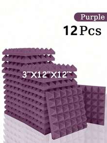 SHEIN 金字塔吸音泡沫 6-48 块 12 英寸 X 12 英寸 X 3 英寸 / 12 英寸 X 12 英寸 X 2 英寸 / 12 英寸 X 12 英寸 X 1.18 英寸 吸音板 8 色高密度声学处理泡沫 工作室隔音海绵垫 家居装修 - 彩色 - 查看 58