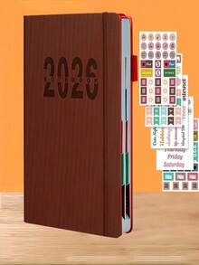 SHEIN 2026 New Calendar Log Self Discipline Check In Time Management One Page One Day 365 Days Plan Book Comes With 5 Plan Stickers A5 Plan Notebook Learning Start Gift Suitable For Work And Study, School Supplies,Back To School - A5 - View 18