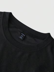 ROMWE MEN Men's Jesus Print Short Sleeve T-Shirt, Suitable For Spring And Summer - Black - View 6