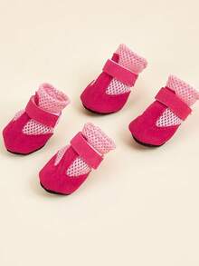 PETSIN Summer Pet Dog Casual Shoes, Mesh Breathable Soft Sole Comfort Indoor Shoes For Teddy Bichon - Hot Pink - View 5