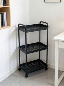 Carrito de almacenamiento de 4/3 niveles - Equipado con asas, es una opción ideal para almacenamiento y ahorra espacio interior. Se puede usar en pasillos, dormitorios, salas de estar, cocinas, rincones del baño, balcones del hogar, etc., con un diseño moderno y minimalista - Multicolor - Ver 9