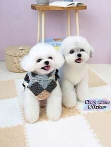 Nuevas prendas de vestir para animales de otoño/invierno, abrigo de correa textil de 24, chaqueta de piel para mascotas, abrigo acolchado grueso y cálido, ropa para gatos, abrigo para perros, abrigo acolchado para gatos, ropa para animales, ropa cálida para gatos, abrigo acolchado de estilo británico, nueva chaqueta, chaleco acolchado cálido para animales, imprescindible para el otoño/invierno - Gris - Ver 1