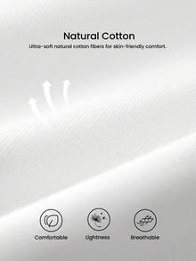 LUVLETTE Áo ngủ nữ màu trắng trơn, kiểu dáng tối giản, chất liệu cotton, xếp ly, dáng rộng, thoải mái, thích hợp mặc ở nhà. - trắng - Xem 6