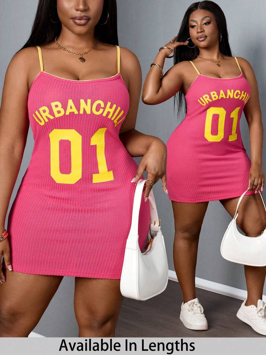 SHEIN PETITE CURVE Đầm ôm sát mini phối ren màu sắc nổi bật dành cho nữ cỡ lớn, đầm ôm sát. - Hồng - Xem 1