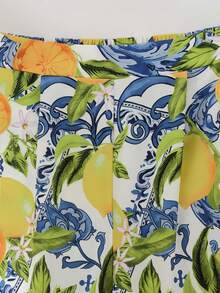 GlowEve Bộ đồ 2 mảnh mùa hè mới về dành cho nữ, áo tank top không tay cổ tròn và quần dài in họa tiết chanh, kiểu dáng thanh lịch, thoải mái cho kỳ nghỉ biển. - Nhiều màu - Xem 6