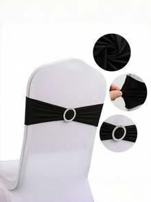 10 Pieces Set Of Spandex Chair Waistband, Bowknot Waistband, Premium Elastic Chair Cover With Buckle Slider, Elastic Chair Strap Suitable For Wedding And Event Decoration, Banquet Decoration, Chair Bow Chair Decoration, Decorative Chair Cover, Chair Back Cover - Multicolor - View 14