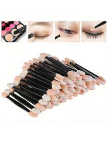 10/50/100/200PCS Double-Sided Eye Shadow Applicators - Soft Sponge Makeup Brushes For Women, Eyebrow & Eyeshadow Blending Tool, Spoolie Brush, Bulk Giveaways, Party Favors, Professional Makeup Supplies - Multicolor - View 6