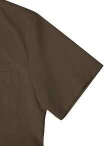 Manfinity Homme Conjunto casual de camisa de manga corta y pantalones cortos de unicolor para hombre - Café integral - Ver 6