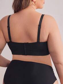 Moonlight&Mama Plus Size Nursing Bra, Ribbed Nursing Bra, Sports Bra For Pregnant Or Breastfeeding Women, Convenient Nursing Experience For Plus Size Urban Women - Black - View 2