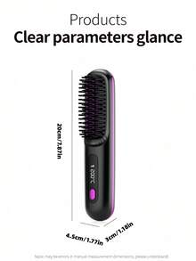 Teckwe Peine alisador inalámbrico con pantalla LCD, ajuste de temperatura, peine deslizante portátil pequeño, cepillo alisador de cabello de iones negativos para mujer, revestimiento cerámico, batería de litio recargable de 2000 mAh - Multicolor - Ver 9