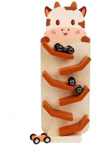 MINKOJA Wooden Cartoon Ramp Racer Car Toy – Slide-Down Track For Visual Tracking & Focus Training, Early Learning Game For Boys & Girls, Perfect Birthday/Christmas Gift - Multicolor - View 13