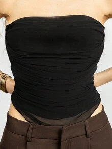 PRISCILA ESCOTO PRISCILA ESCOTO Summer Black Tube Top Corset Top, Country Concert Top Top, Concert Women Clothing - Black - View 3
