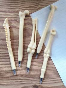 5 Mixed Creative Ballpoint Pen New Exotic Bone Stationery Prizes Realistic Bone Shape Ballpoint Pen Blue Core - Blue - View 10