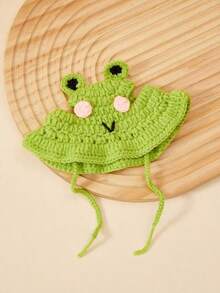 PETSIN 1 Handmade Knitted Pet Hat In The Shape Of A Small Dog/Cat/Frog, Made Of Polyester Material, Fun Party Headpiece, Suitable For Small Cats To Wear - Multicolor - View 7
