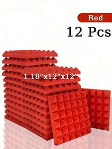 SHEIN 金字塔吸音泡沫 6-48 块 12 英寸 X 12 英寸 X 3 英寸 / 12 英寸 X 12 英寸 X 2 英寸 / 12 英寸 X 12 英寸 X 1.18 英寸 吸音板 8 色高密度声学处理泡沫 工作室隔音海绵垫 家居装修 - 彩色 - 查看 45