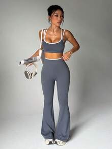 SHEIN Dewbera Women Sports Sets - Dark Grey - View 1