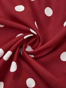 Easowa Vestido corto de mujer con tirantes de espagueti y estampado de lunares con espalda descubierta - Rojo y blanco - Ver 6