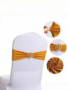 10 Pieces Set Of Spandex Chair Waistband, Bowknot Waistband, Premium Elastic Chair Cover With Buckle Slider, Elastic Chair Strap Suitable For Wedding And Event Decoration, Banquet Decoration, Chair Bow Chair Decoration, Decorative Chair Cover, Chair Back Cover - Multicolor - View 15