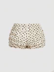 SHEIN MOD Quần short nữ họa tiết chấm bi, kiểu dáng thường ngày. - Màu be - Xem 5