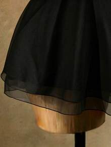 SaltGleam SaltGleam Chic & Bright Summer New Hollow Out Chiffon Camisole Dress med Åtsittande Midja - Svart - Visa 3