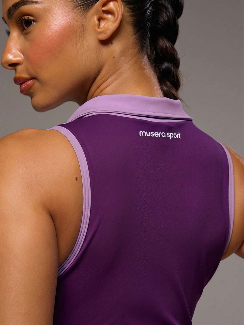 Colete Esportivo com Zíper Contrastante Sem Mangas, Apenas para Treino, Academia, Pilates, Fitness, Uso Diário, Casual, Verão