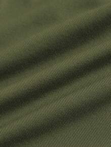 SHEIN BASICS Women's Solid Color Cropped Fitted Tube Top - Army Green - View 4
