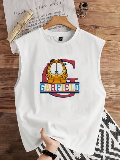GARFIELD | SHEIN Manfinity Joysei 男士白色印花背心
