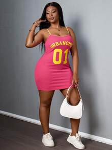 SHEIN PETITE CURVE Đầm ôm sát mini phối ren màu sắc nổi bật dành cho nữ cỡ lớn, đầm ôm sát. - Hồng - Xem 6