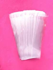 SHEIN 100 chiếc túi đựng trong suốt, đơn giản và thiết thực, đa chức năng, ngày lễ tình nhân, đám cưới, sinh nhật, hộp đựng đồ - Trong sáng - Xem 7