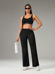 OutZeal Quần legging thể thao nữ màu đen, mềm mại như bơ, ống loe, thích hợp cho leo núi, tập gym, hoạt động thể thao. - màu đen - Xem 9